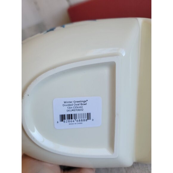 Lenox winter‎ greetings divided oval Bowl Xmas decor - Picture 7 of 7